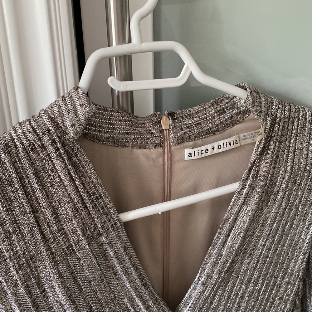 ALICE + OLIVIA metallic silver dress size 0